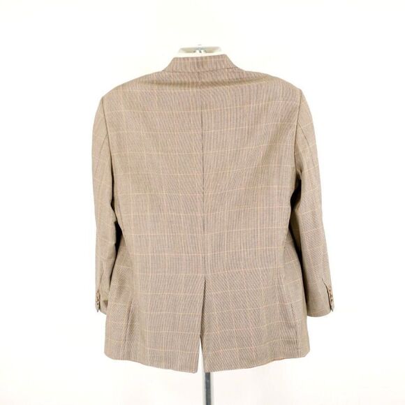 Brooks Brothers 346 Silk Wool 42R Tan Check W/ Yellow Windowpane Sport Coat 2 Bu - Picture 6 of 13